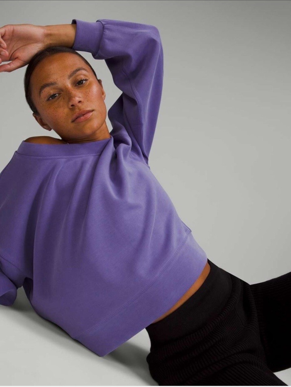 Lululemon Perfectly Oversized Crop Crew Softstream, Charged Indigo